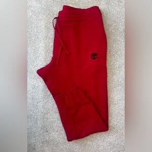 Timberland Men’s XXL Red Sweatpants with Black Logo